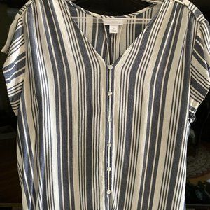Liz Claiborne Short Sleeve Button-Up Summer Shirt